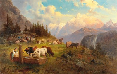 On the Mountain Pasture by Josef Thoma